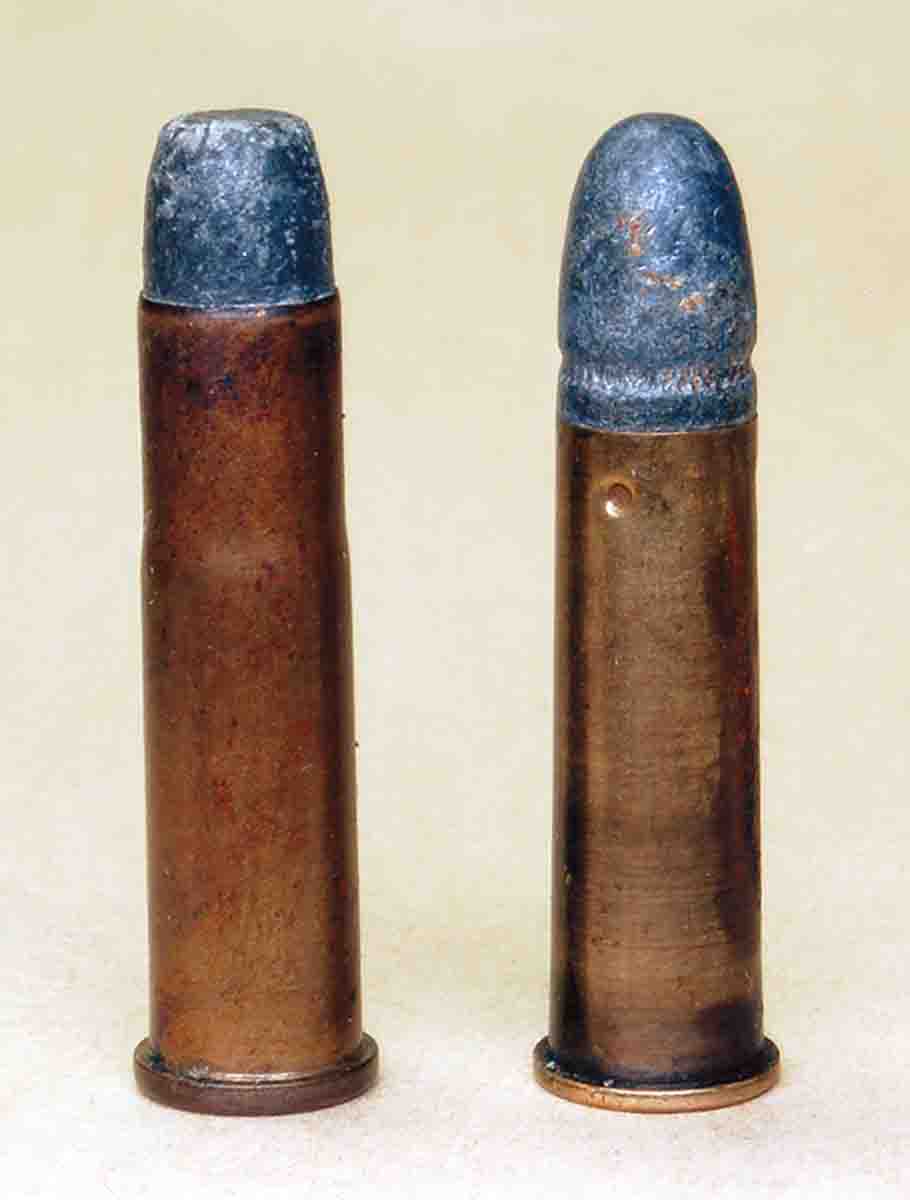 A .32-20 Winchester (left) is what the .310 Cadet (right) should have been.